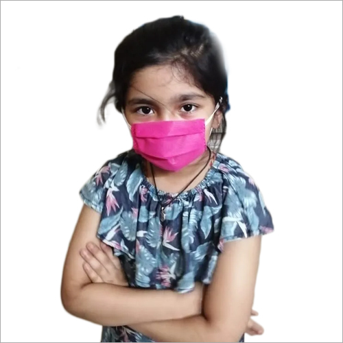 Children Mask - Non Woven, Lightweight Design, Pink Color | Breathable, Pocket-Friendly, Unisex, Perfect for Kids' Safety Needs