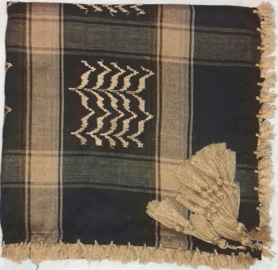 Arabic Shemagh Scarf - 50x50 Inches Cotton, Premium Quality With Tassels | Multi-purpose For All Seasons, Hand-made, Embroidered Pattern, Available In Several Colors