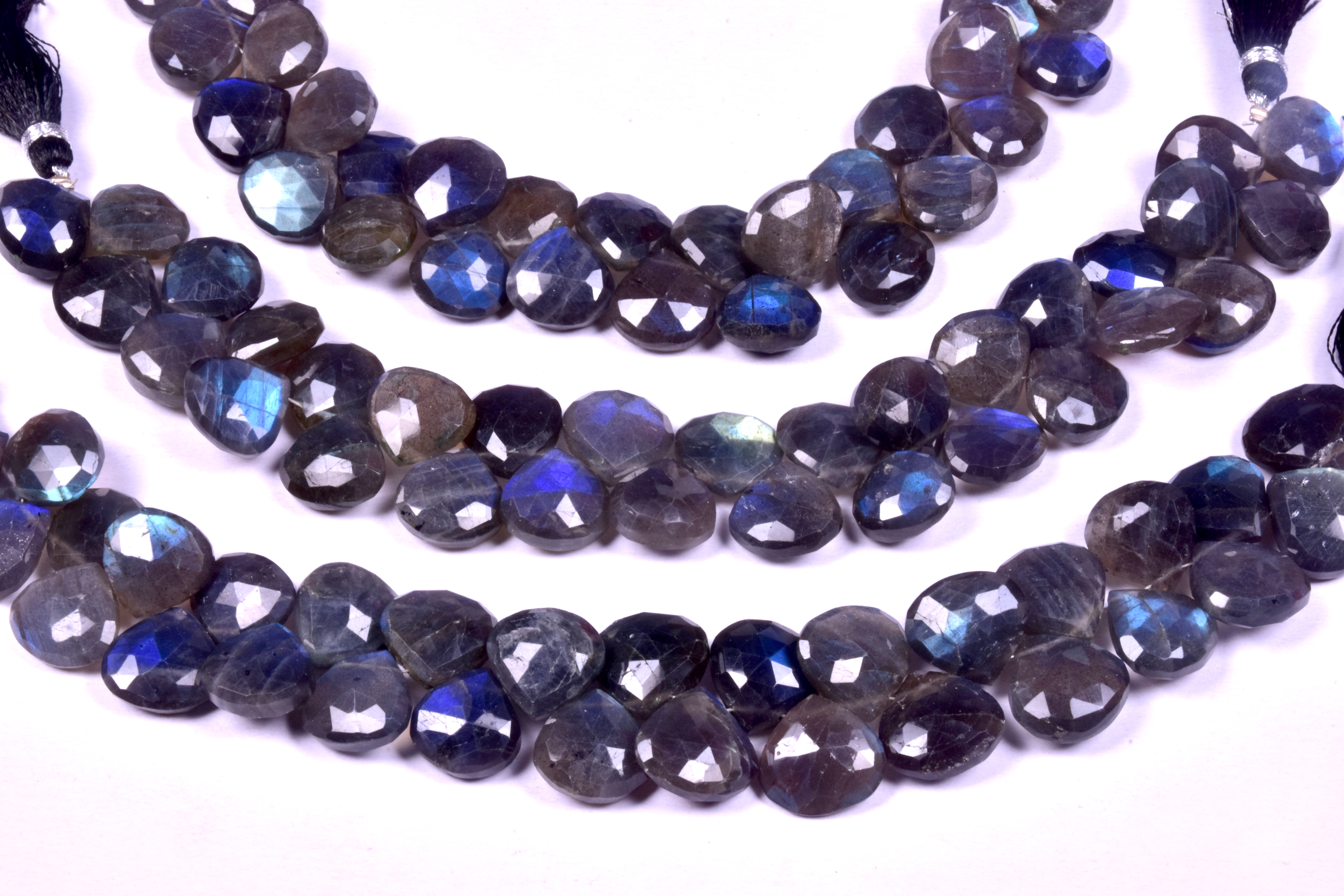 Labradorite Heart Beads