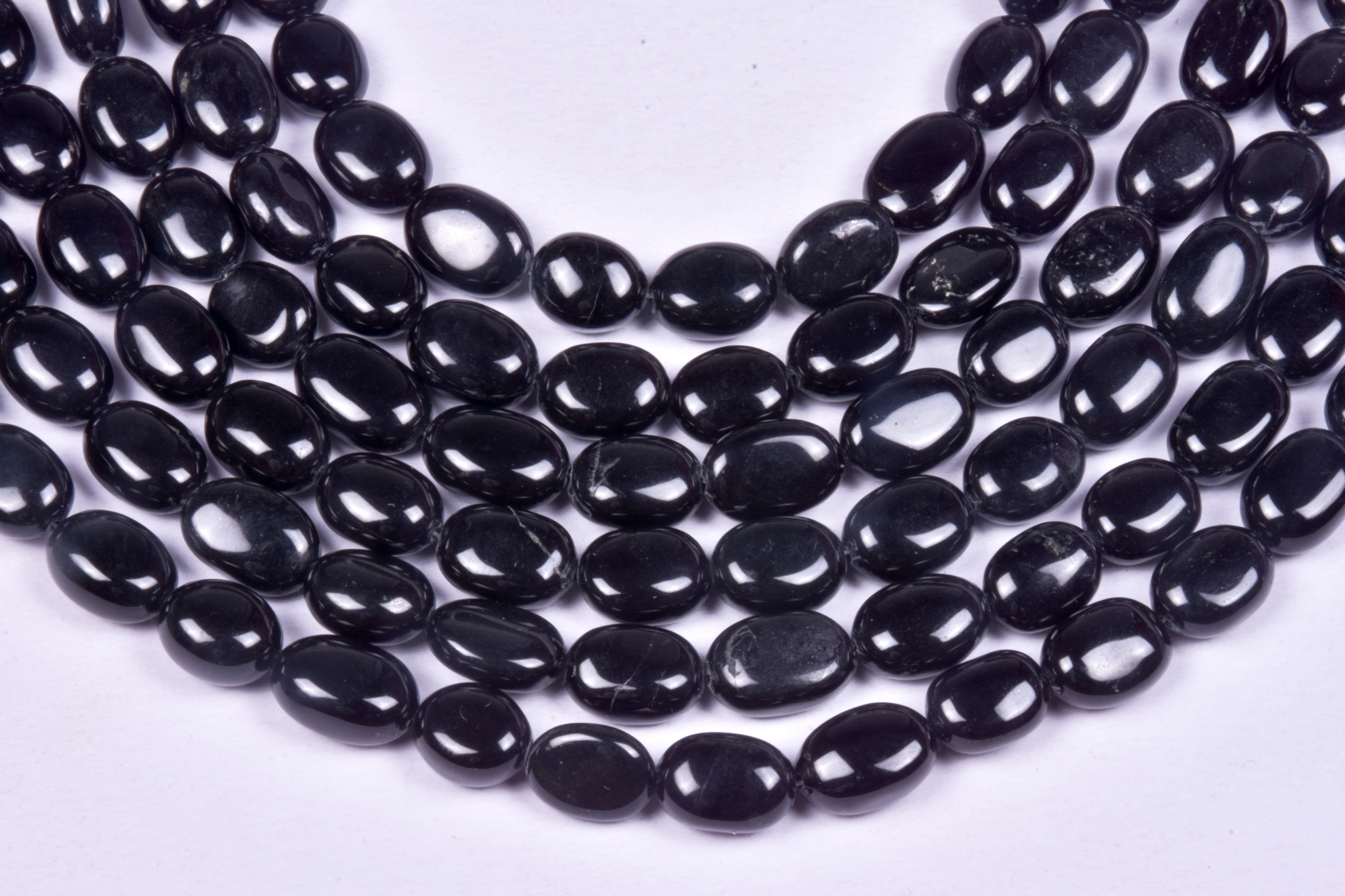 Black Jade Oval Beads