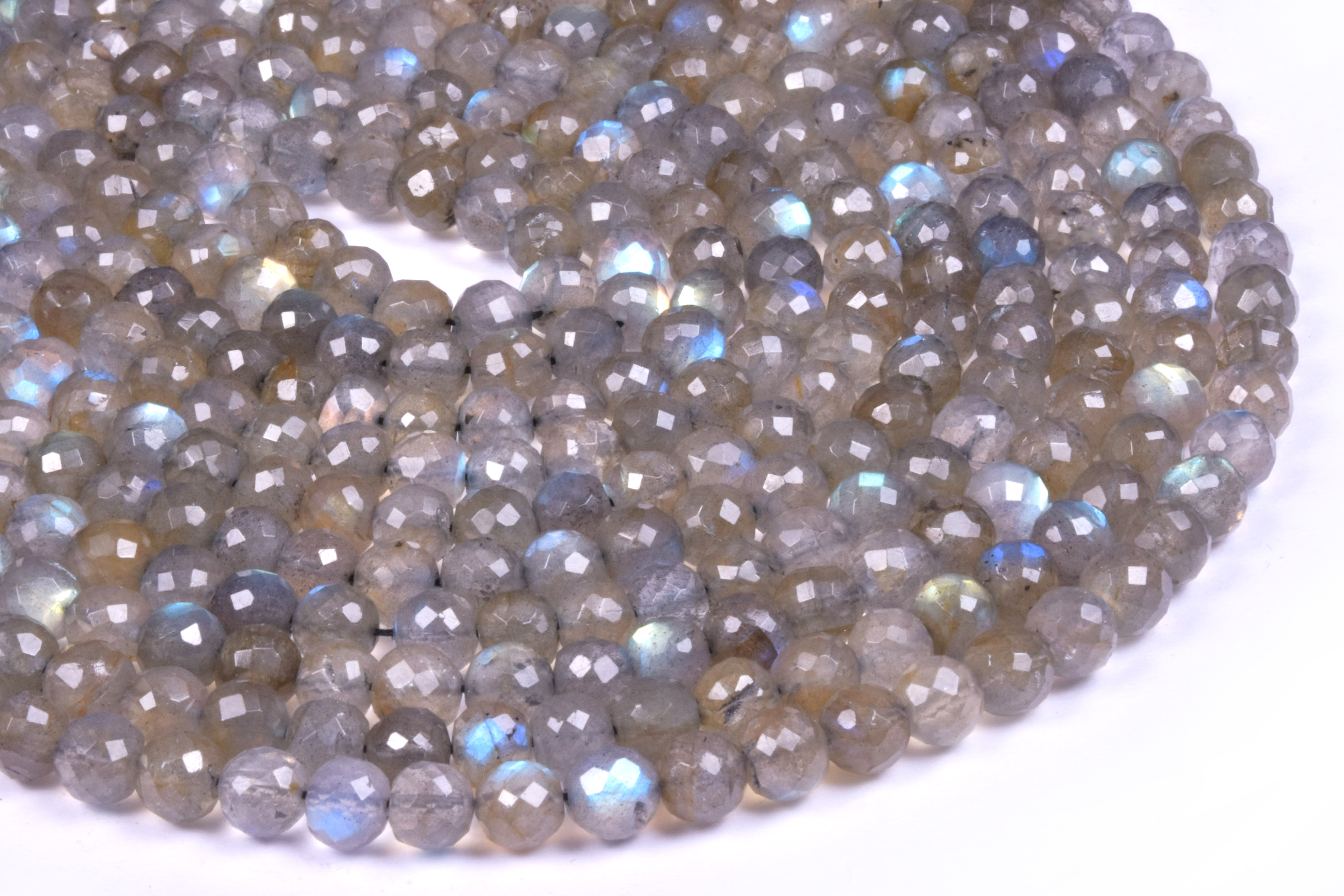 Labradorite Faceted Round Beads