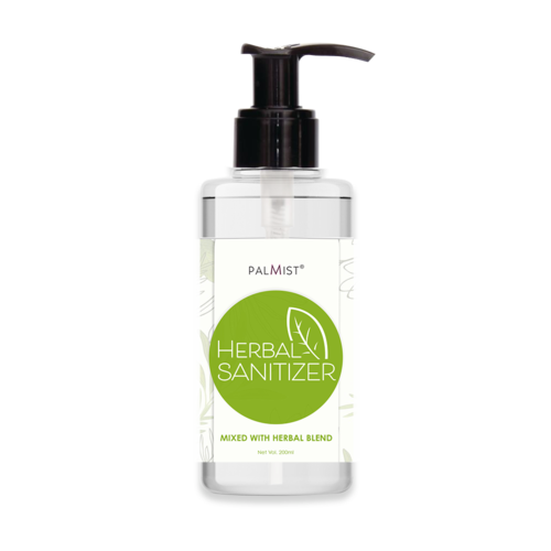 Palmist Herbal Hand Sanitizer - 200ml Transparent Gel | 0% Alcohol, Natural Ingredients, Moisturizing, Cute Pocket Size, 36 Months Shelf Life, Three Fragrance Options