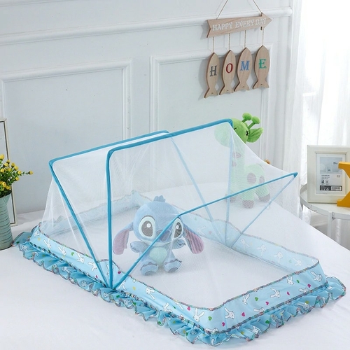 Portable Baby Mosquito Net - Cotton Fabric, 780x780x370MM , Lightweight Design, Easy to Fold, Suitable for Camping and Outdoor Use