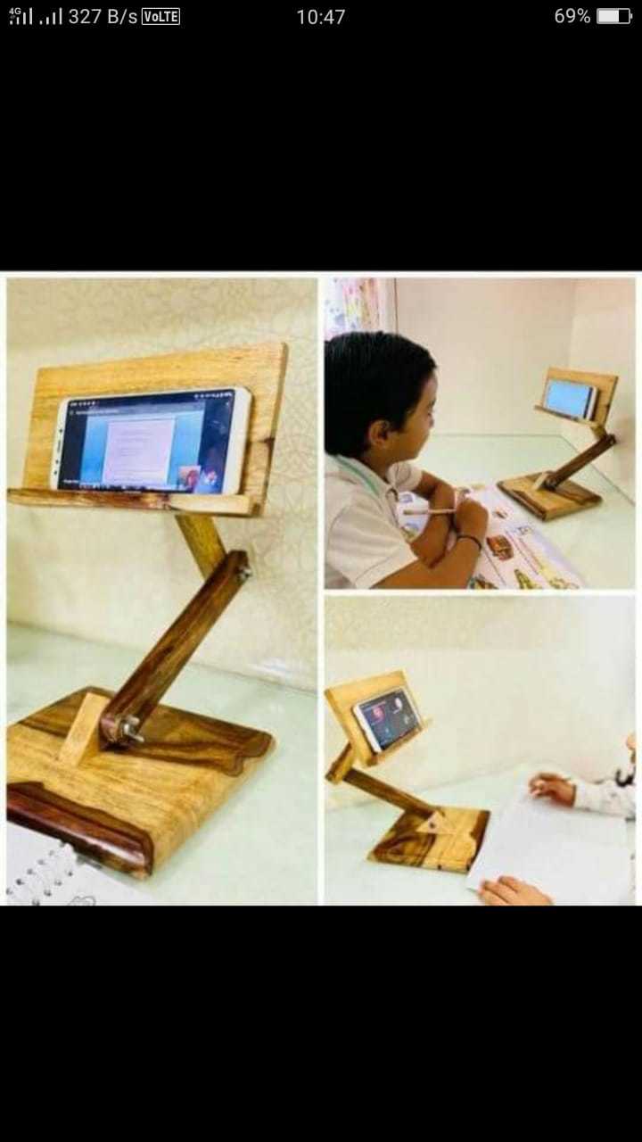 Natural Wood Color Mobile Stand
