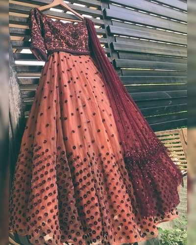 Designer Lehenga - Multi Color, Short Sleeves, All Season Fit, Custom Sizes Available, Modern Ethnic Style
