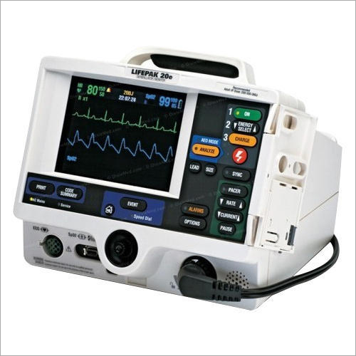 Cardiac Defibrillator - ABS Plastic, 22.9 x 19.1 x 9.5 cm, 2.3 kg | Lithium-ion Battery, 4 Hours Life, Color LCD Display, 100 Events Memory