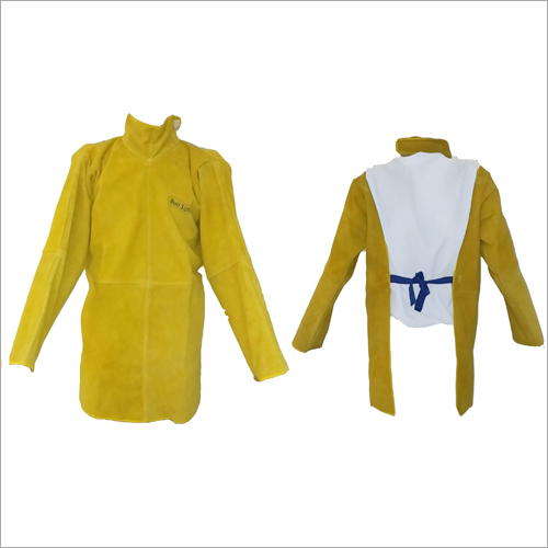 येलो फुल स्लीव लेदर एप्रन