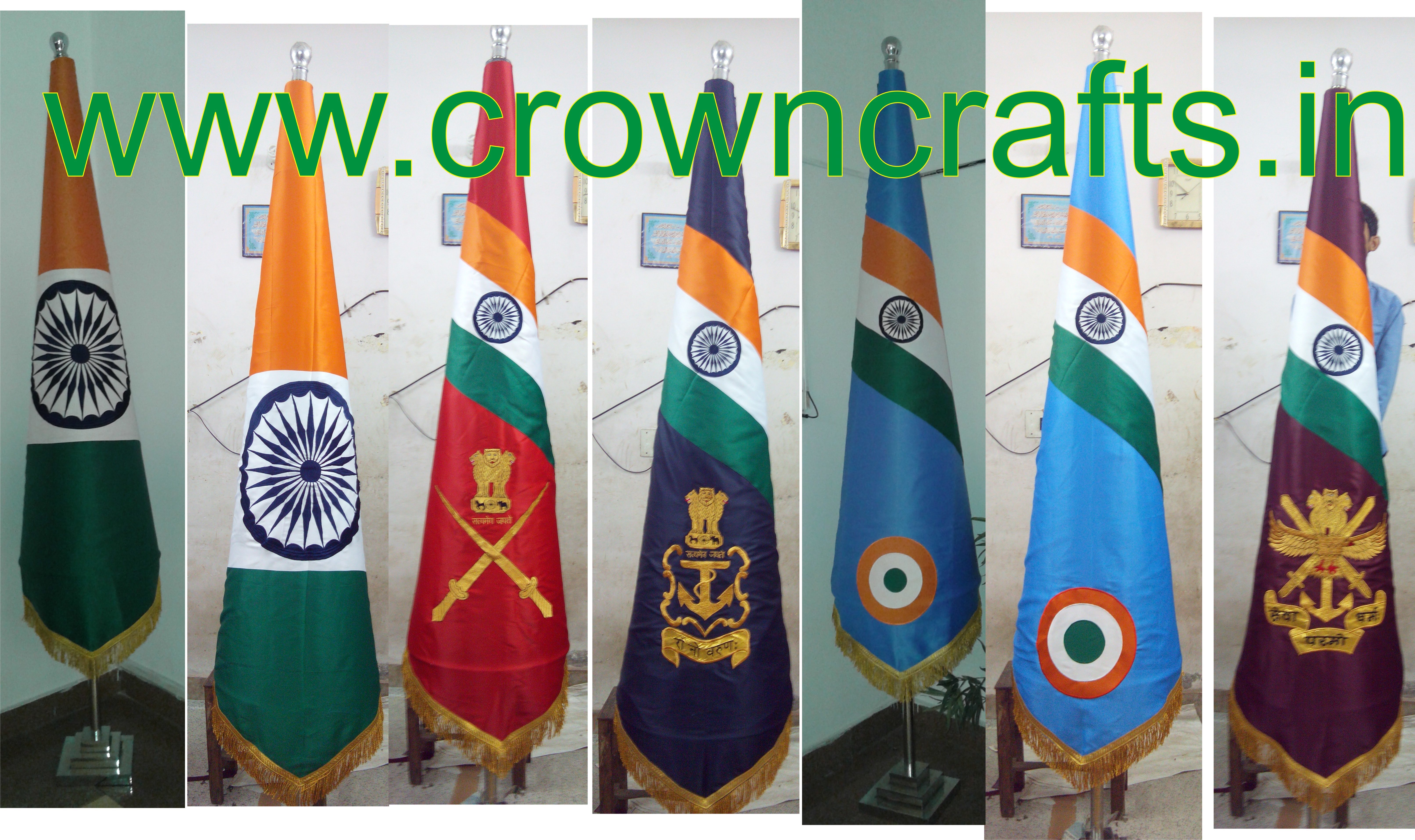 Conical Flag - Fabric, All Size, Multicolor | Embroidered Pattern, Custom Design Logo, Silver Plating, Sewn For Durability