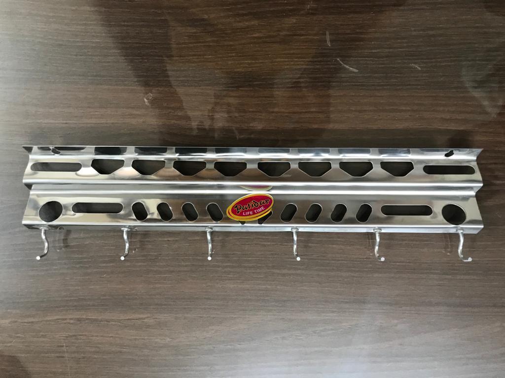 Ss Spoon Hanger - Stainless Steel, Multiple Hooks, Polished Silver | Efficient, Reliable, High Performance, Rust And Stain Resistant