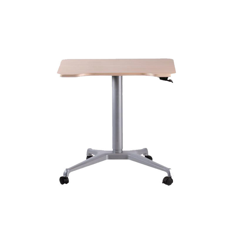 Height Adjustable Desk - Medium Density Fibre, 800mm X 600mm Maple Top, Pneumatic Mechanism | Durable, Easy To Install, Eco-friendly, 1 Year Warranty