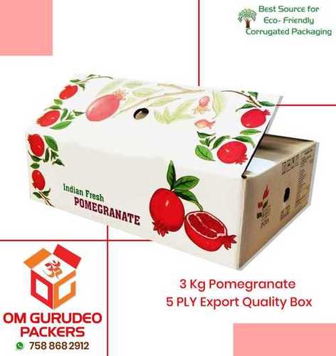 Pomegranate Corrugated Box - Customized Dimensions, Various Colors & Shapes | Ideal for Beverage and Food Packaging