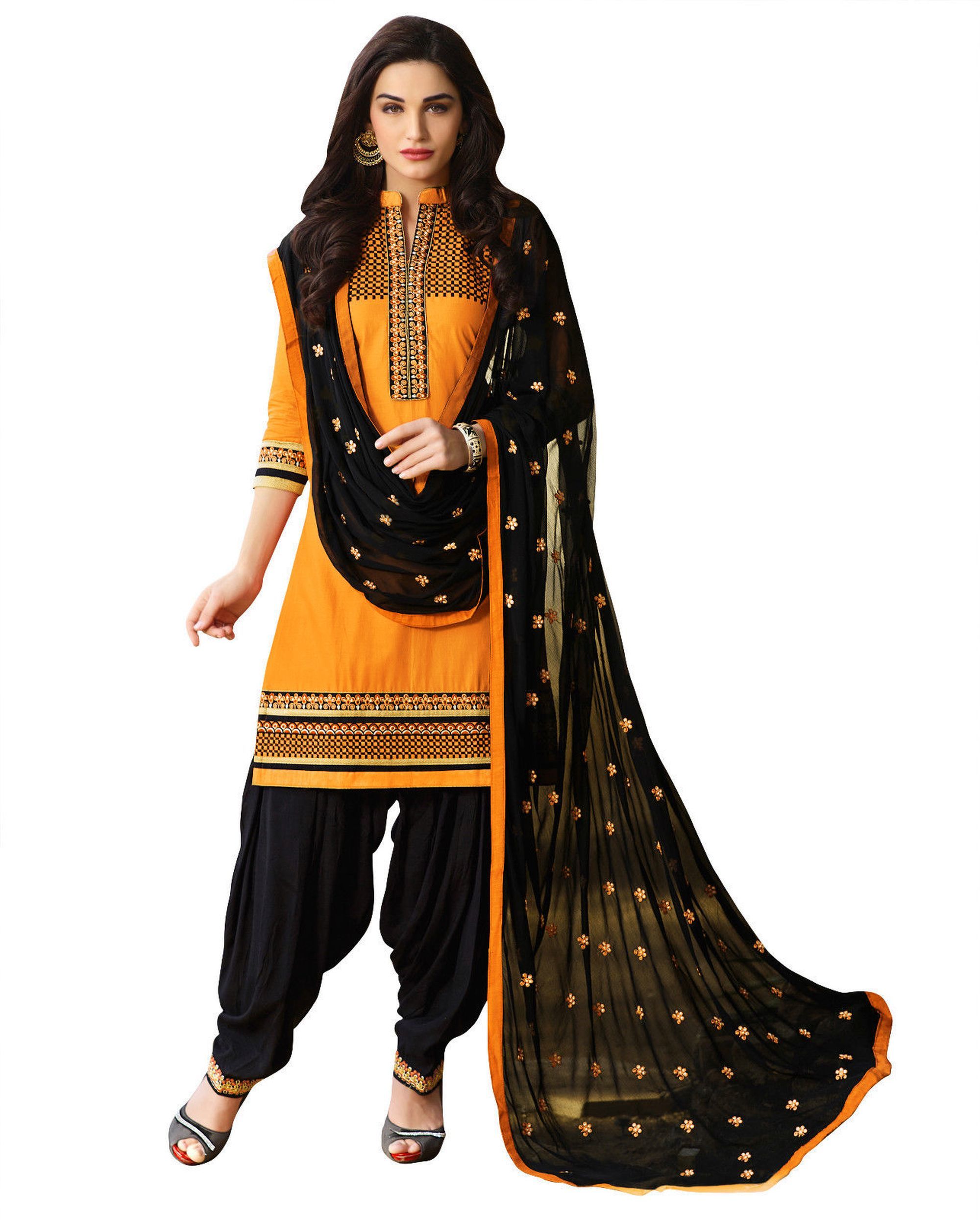 Turquoise Cotton Embroidery Salwar Suit