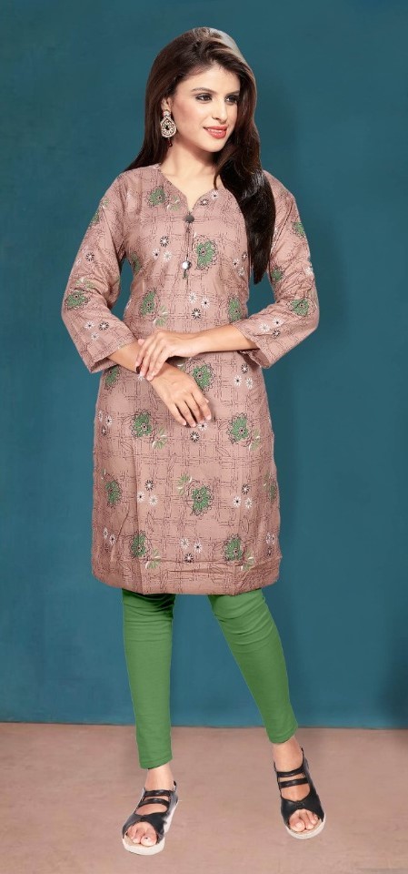 Printed Cotton Kurti - Cotton, Xl/xxl, Soft & Solid Colors, Short Sleeves, 39" Length, All Season, Stylish Printed Patterns | Easy To Wash, Casual Wear