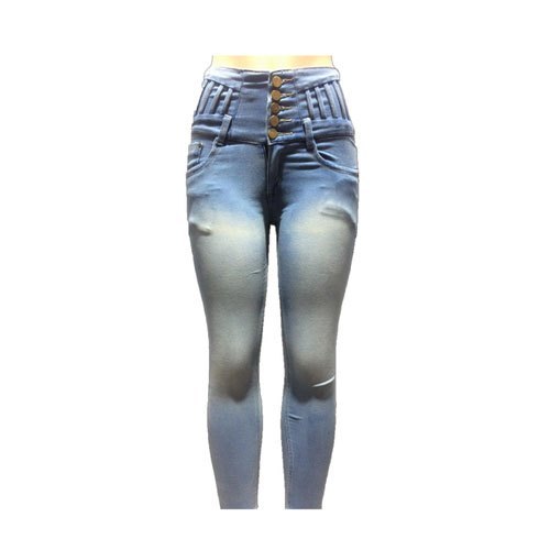 No Fade Ladies High Waist Denim Jeans, Waist Size: 28-32