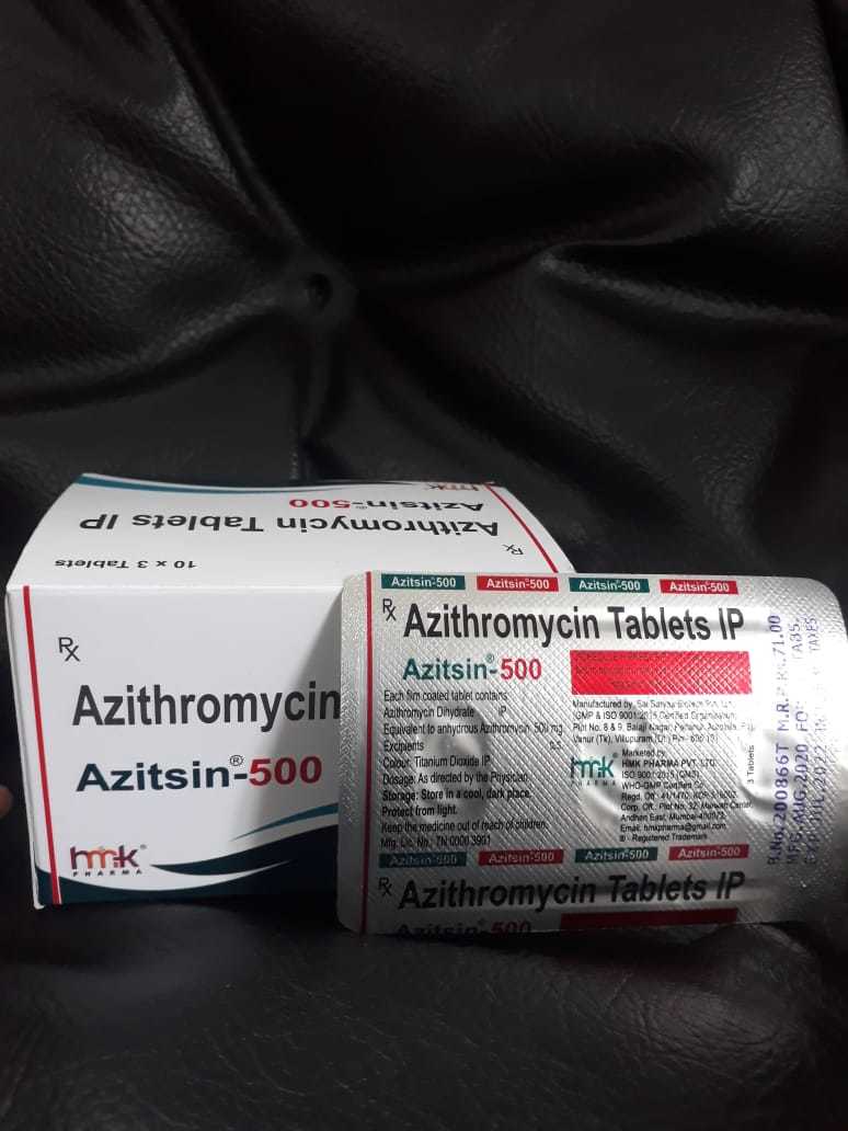 Azithromycin Tablets - Azithromycin Dihydrate Ipequivalent To Anhydrous Azithromycin 500 Mg, Suitable For Adults With Throat Infection, 100 Tablets
