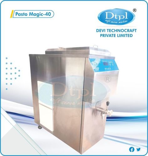Gelato & Natural Ice Cream Machine - 40L Stainless Steel, Air Cooled, PLC Control | High Efficiency, Low Noise, Mechanical Cleaning, Multiple Safety Alarms