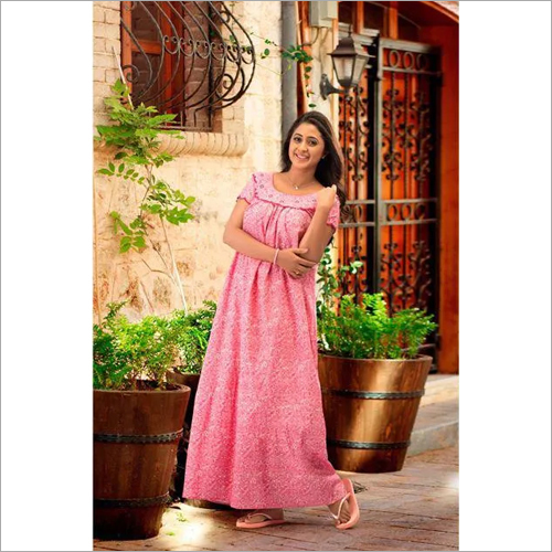 Ladies Printed Cotton Nighties - Cotton, Size M/L/S/XL | Shrink Resistant, Stylish Patterns, Suitable for All Seasons