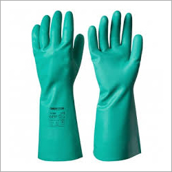 Chemical Hand Gloves - Medical Grade Rubber, Green Color | Disposable, Waterproof Design