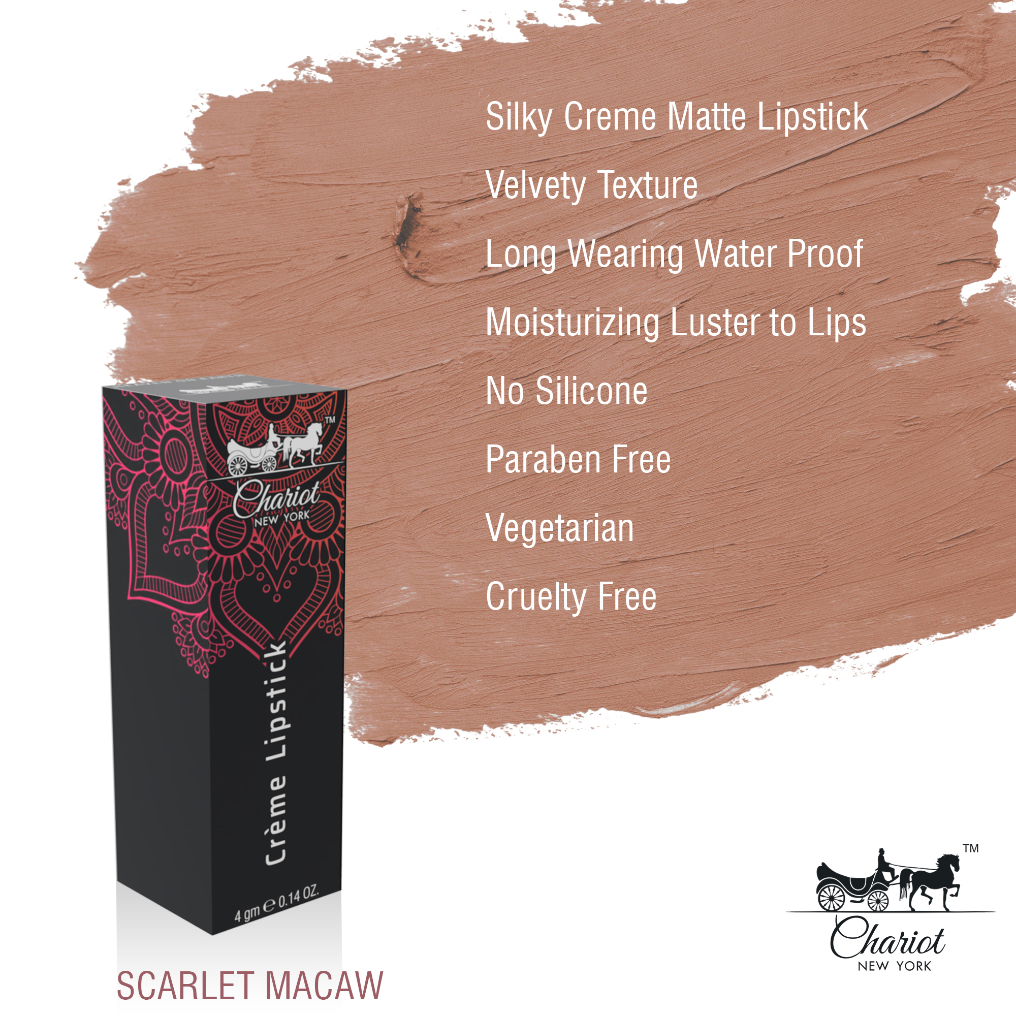 Chariot New York Scarlet Macaw Lipstick (Nude) Age Group: 15-70