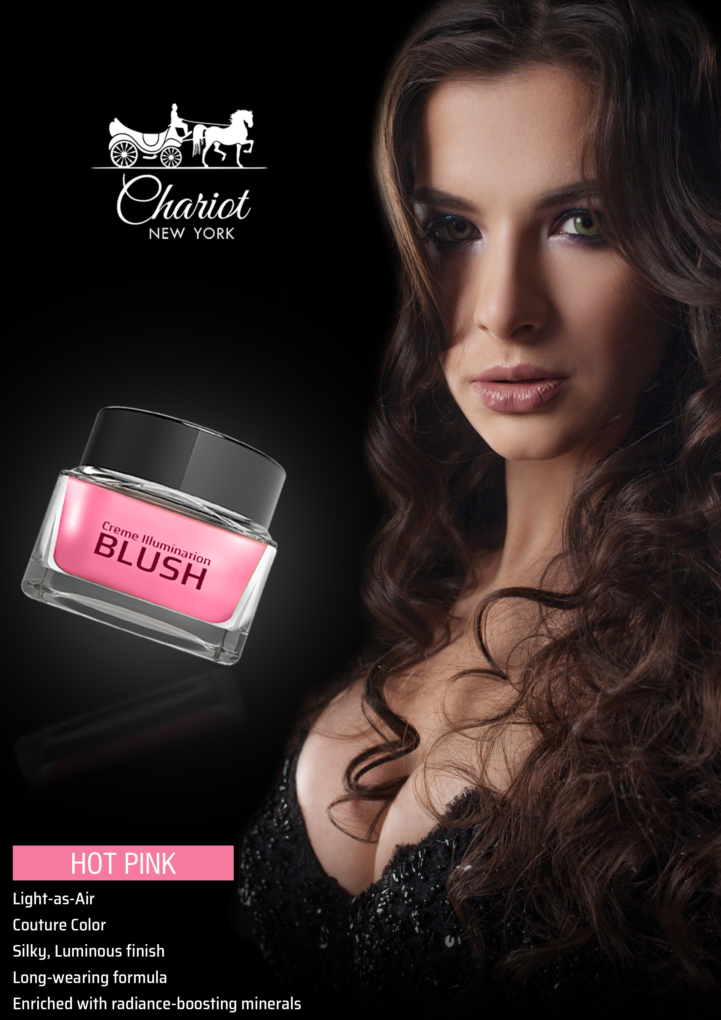 Chariot New York Hot Pink Shimmer Blush (Hot Pink) 10gm Age Group: 15-70