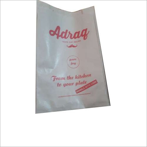 White Paper Food Bags With Single Colour Printing