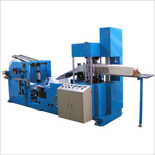 Napkin Making Machine - Stainless Steel, 380 V | Semi-Automatic, Electric Driven, Speed 80-300 m/min, Output Weight 14-40 g/m2, Blue