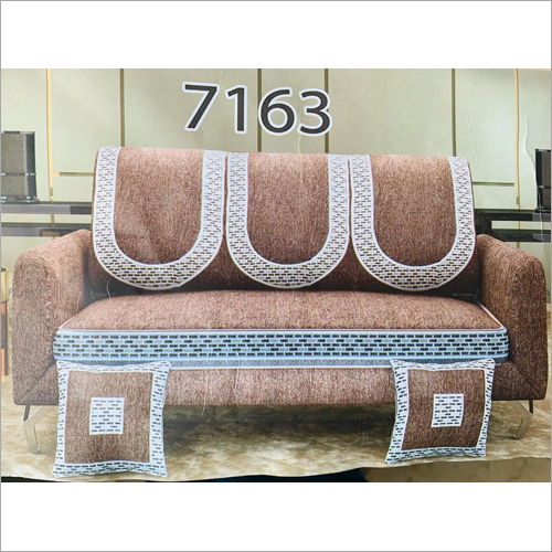 5 Seater Sofa Panel - 100% Cotton | Standard Size Blue And White Design