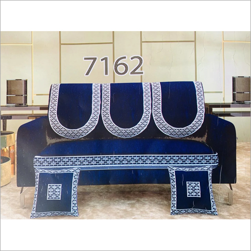 5 Seater Sofa Panel - 100% Cotton | Standard Size Blue And White Design