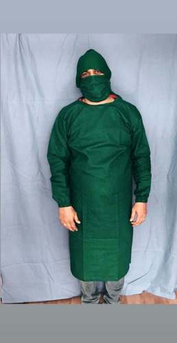 Reusable Surgeon Gown - Cashmate Cotton, Universal Size, Green & Blue Color, 4.5 Inch Length, Unisex, 150-250 Grams, 6 Months Warranty | Body Protection, Safety Features