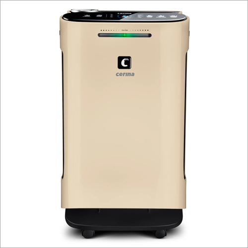 Cerina G2 Air Purifier - BMC Plastic, 34x24x64 cm, White/Gold | HEPA Filter, 470 m3/h CADR, Auto Mode, Touch Control, Child Lock, 2-Year Warranty