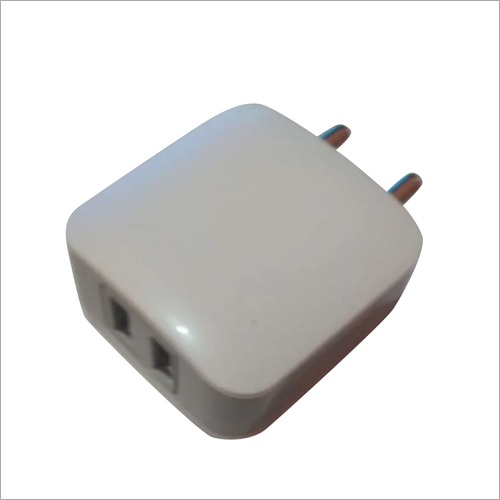 Mobile Phone Charger - ABS Plastic, 40x40x30mm, White | Dual USB Ports, Compact Size, Durable Build, Fast Charging, 1 Year Warranty