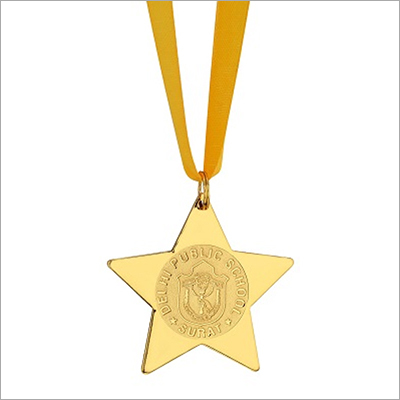 Star Shaped Gold Sports Medal