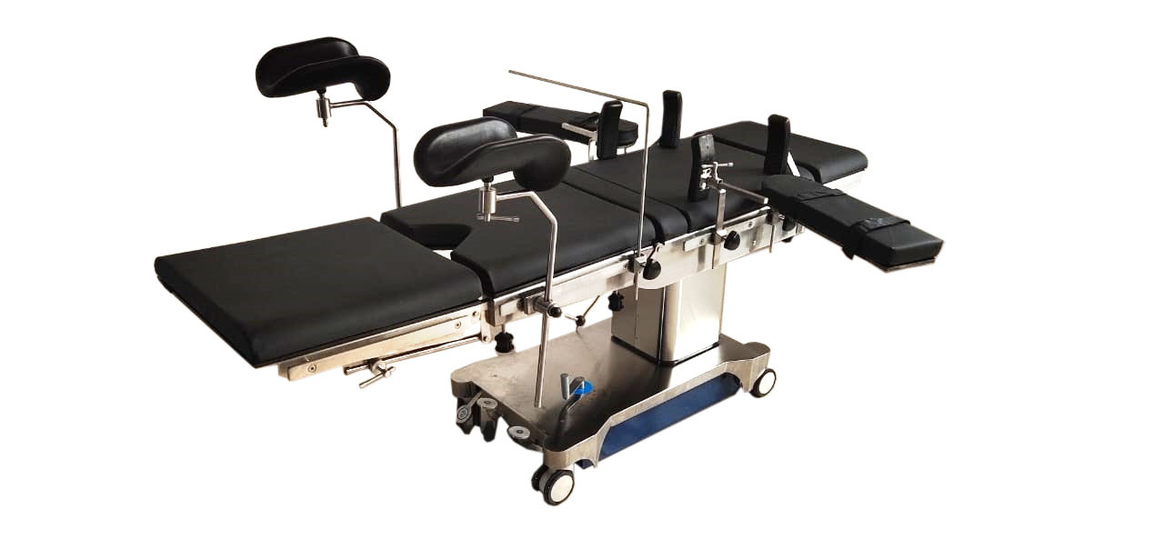 Electro Hydraulic Operating Table - Stainless Steel, 1900mm X 520mm X 750mm | Adjustable Height, 300kg Capacity, Multi-specialty Functionality