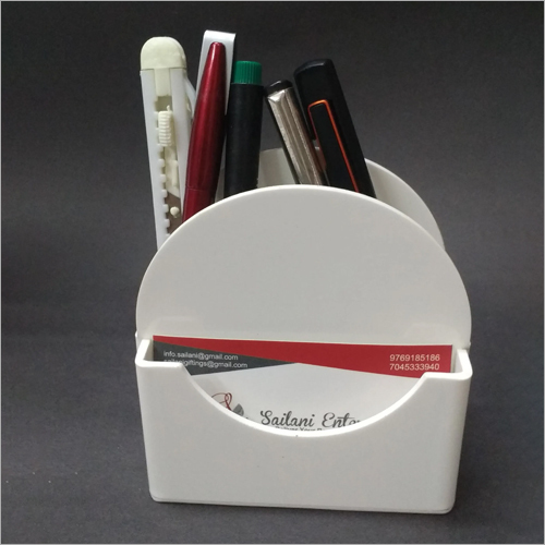Pen Stand - Plastic, Round Shape | White Color, Ideal Pen Holder for Organized Desk Space