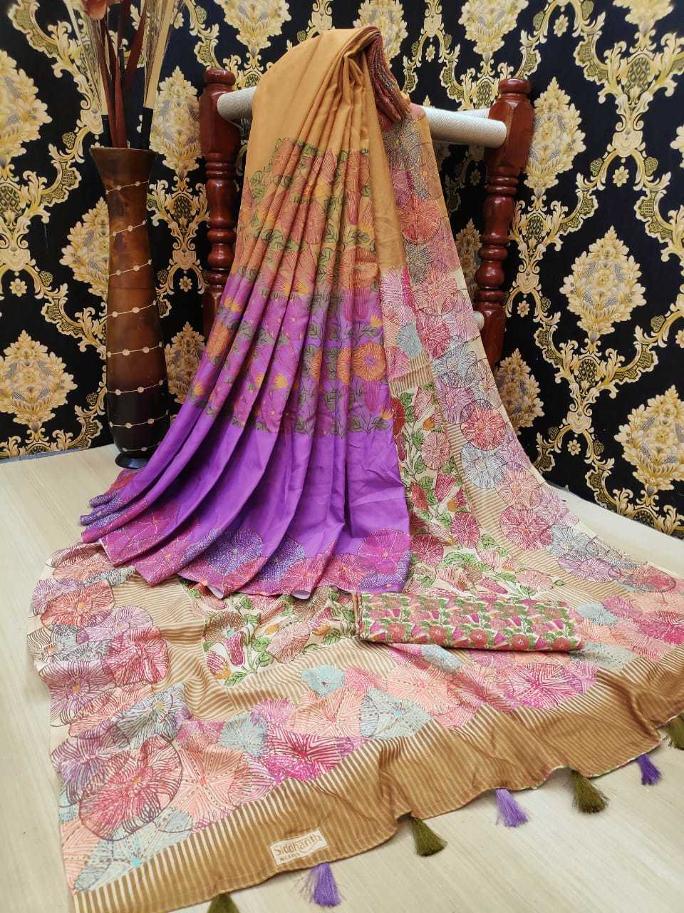 Cotton Linen Printed Saree