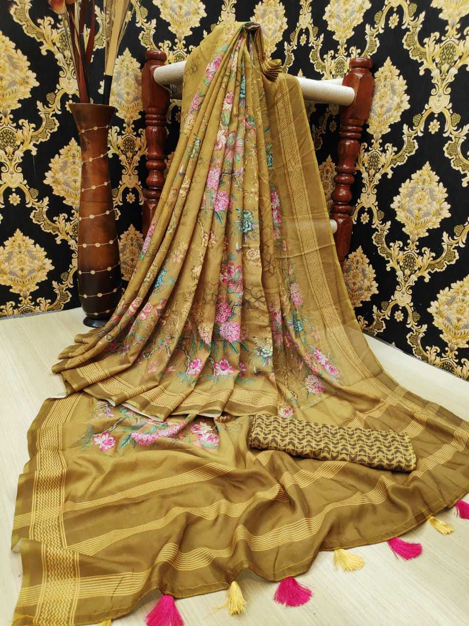 Cotton Linen Printed Saree