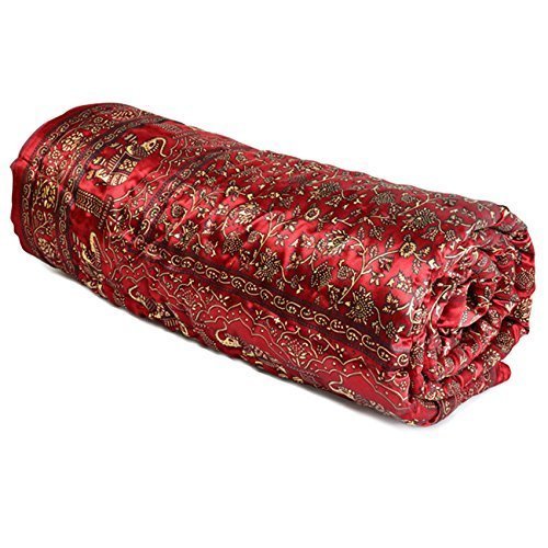 Satin Fabric Jaipuri Silk (Satan) Razai With Gold Print