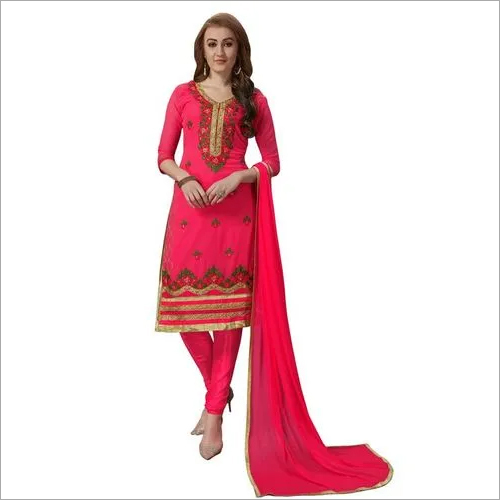 Pink Georgette Embroidery Suit