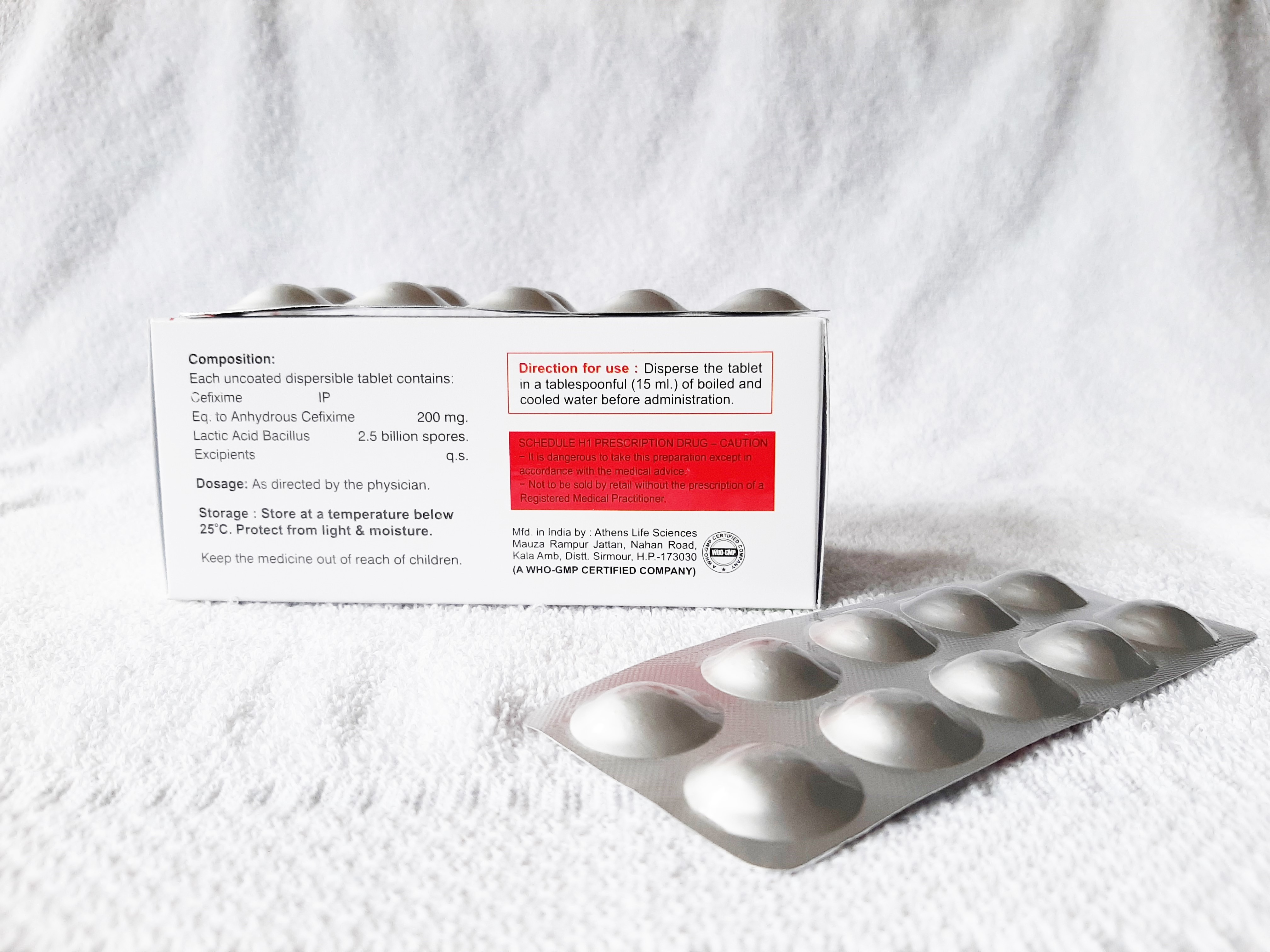 Cefixime And Lactic Acid Bacillus Allopathic Tablets