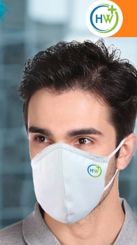 Antibacterial Face Mask - Super Soft Cotton, Standard Size, White | Sitra Certified, 6+ Layer Filtration, Silver Technology Coating, Reusable, Comfortable Fit