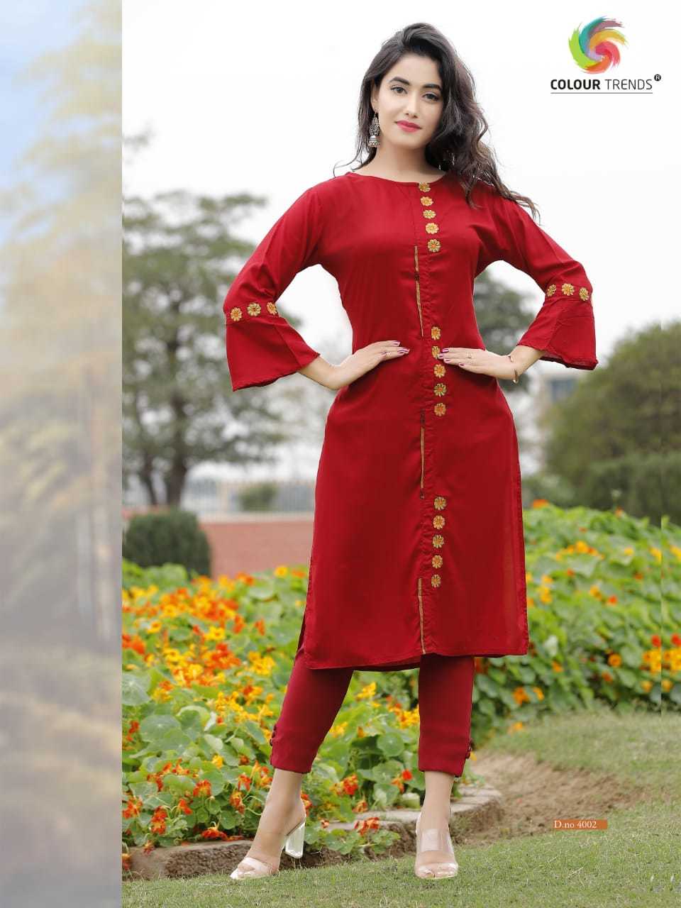 Colour Trends By Prara Vol -4 - Rayon Liva Fabric, Sizes L, Xl, 2xl | Handwork Embroidery, 3/4 Sleeve, Formal Wear For Ladies