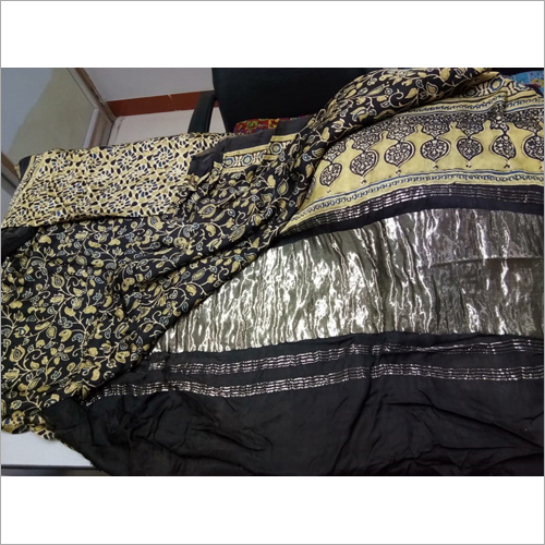 Art Silk Ajrakh Print Saree - Silk, Black | Party Wear, Printed Pattern, Suitable for Rainy, Spring, Summer, and Winter Seasons