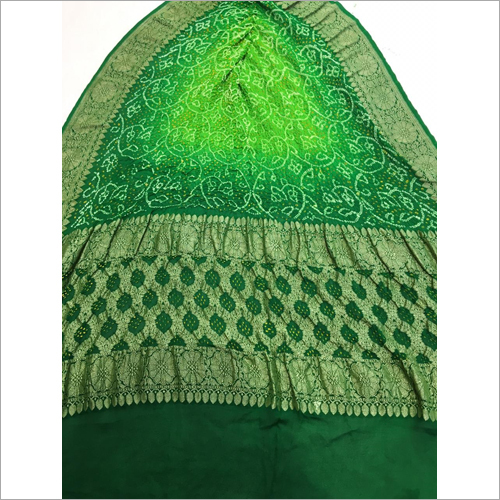 Green Ladies Georgette Printed Dupatta