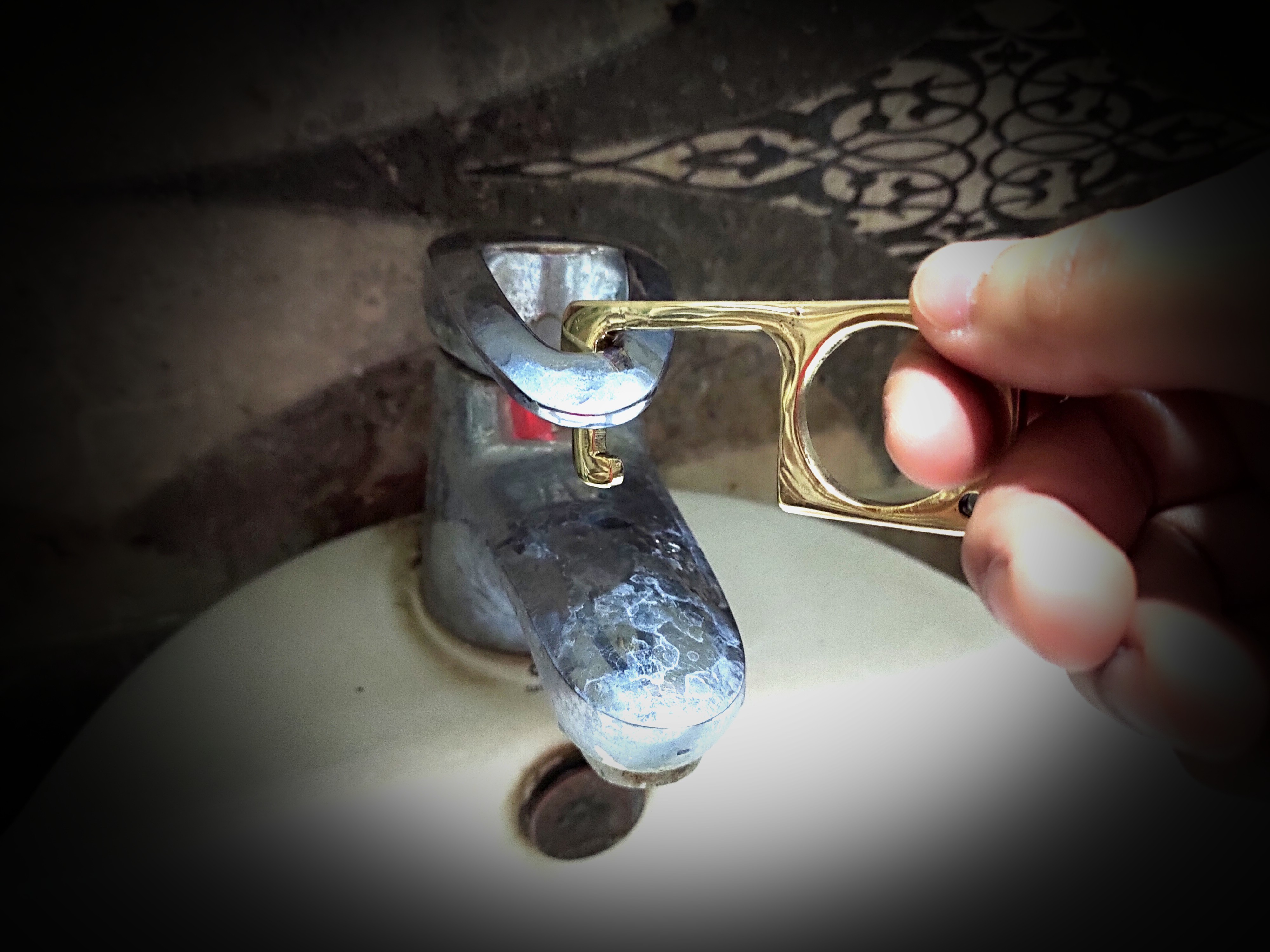 Rope Style Pockee - Brass Metal, Multi-color | Zero Touch Reusable Keychain For Doors, Elevators, And Public Surfaces