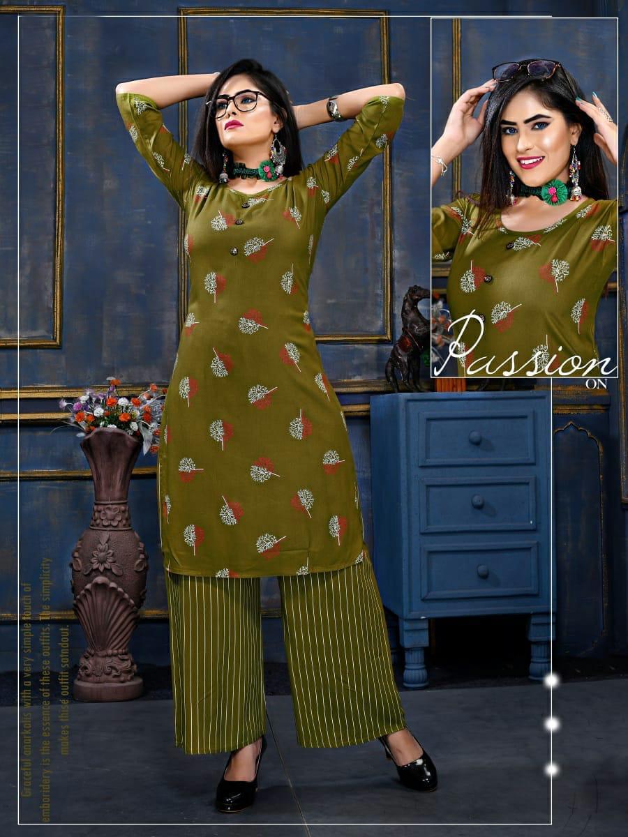 Indian Fashion By Kashish-1 - Rayon Print Top & Rayon Laheriya Print Plazo | Sizes L, Xl, 3-4th Sleeve, Washable, Printed, Formal, Suitable For All Seasons
