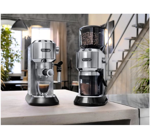 Delonghi Dedica Espresso Machine - Stainless Steel, 149x330x303 Mm | 15 Bar Pump Pressure, Manual Milk System, Ese Pod Compatibility, Compact Design