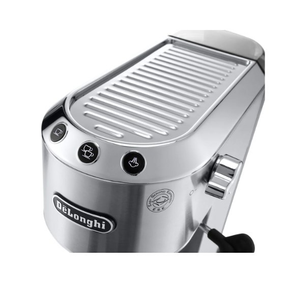 Delonghi Dedica Espresso Machine - Stainless Steel, 149x330x303 Mm | 15 Bar Pump Pressure, Manual Milk System, Ese Pod Compatibility, Compact Design