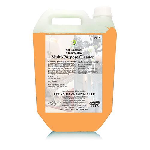 Multi-purpose Cleaner - Liquid, 5 Litre Hdpe Can, Orange Color | Biodegradable, Pleasant Scent, Easy Application, Effective Cleaning, Versatile Use