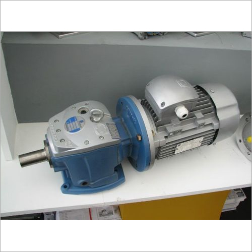 Silver & Blue Helical Gear Motor