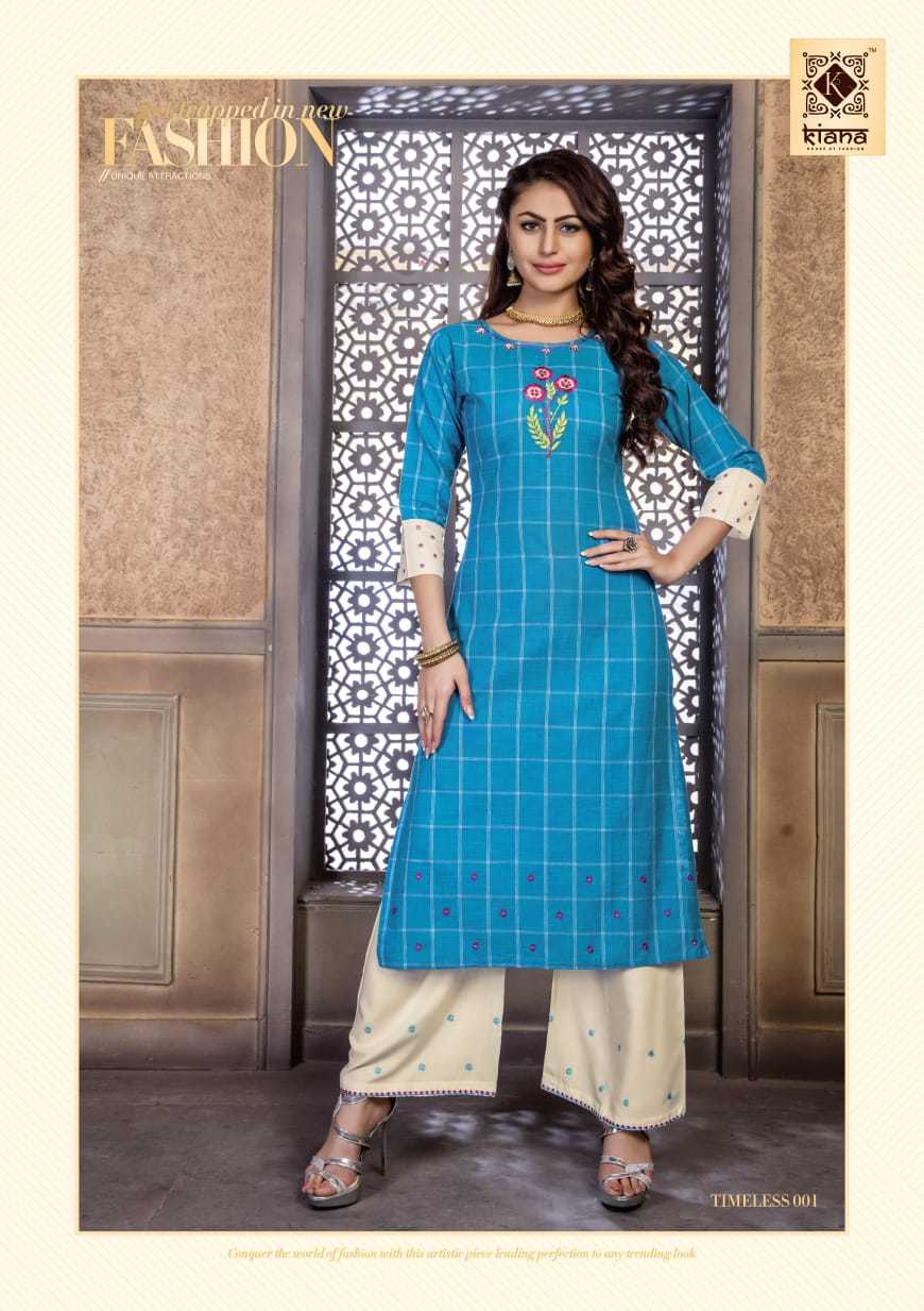 Kiana By Timeless - Heavy 14 Kg Rayon Top & Bottom Set | Ladies 3-4th Sleeve, Formal & Party Wear, Washable, Available In M & L Sizes